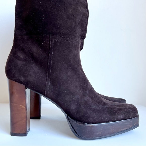 Like New 7 - STUART WEITZMAN Boots Mid Calf Short Boots Platform Suede - Picture 5 of 15